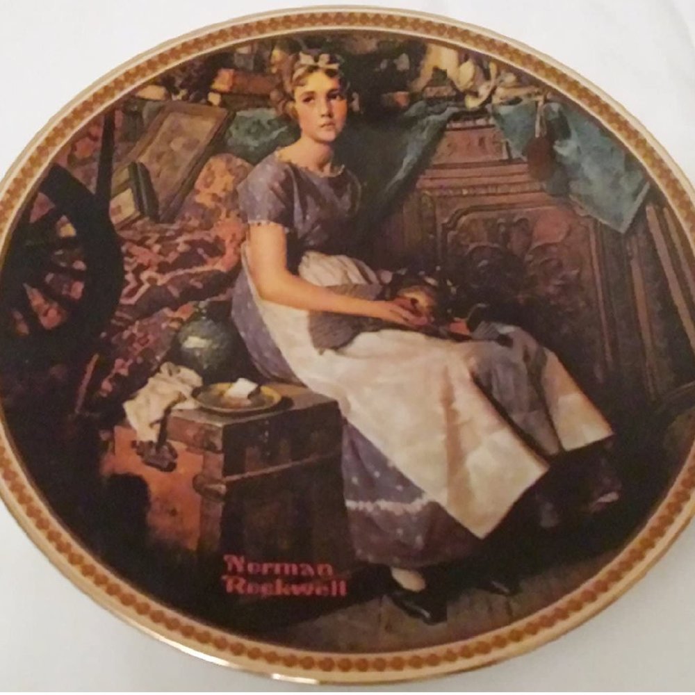 Vintage Plate Norman Rockwell "Dreaming In The Attic"8.5" Rediscovered Women